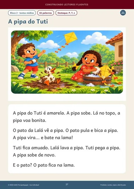 Página do Bloco 2 do Nível 1: A pipa do Tuti