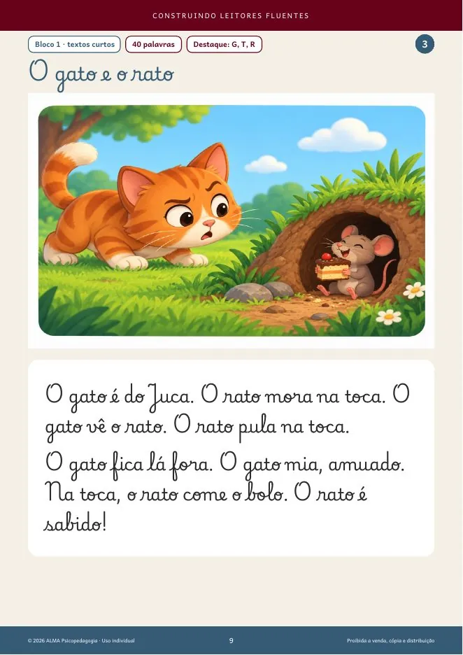 A mesma história em letra cursiva